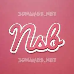 nsb in Red Scribble style - 3D name wallpaper