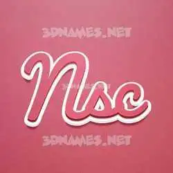 nsc in Red Scribble style - 3D name wallpaper