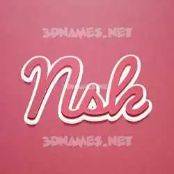 nsk in Red Scribble style - 3D name wallpaper