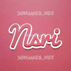 nsri in Red Scribble style - 3D name wallpaper