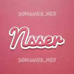 nsser in Red Scribble style - 3D name wallpaper