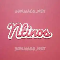 ntinos in Red Scribble style - 3D name wallpaper