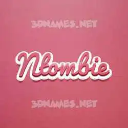 ntombie in Red Scribble style - 3D name wallpaper