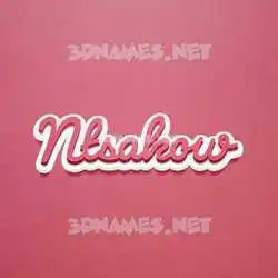 ntsakow in Red Scribble style - 3D name wallpaper