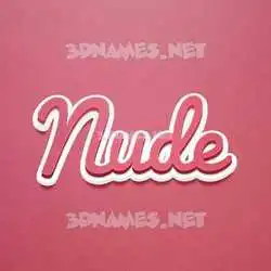 nude in Red Scribble style - 3D name wallpaper