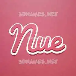 nue in Red Scribble style - 3D name wallpaper