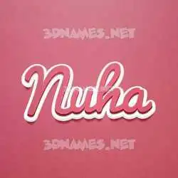 nuha in Red Scribble style - 3D name wallpaper