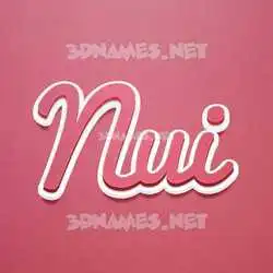 nui in Red Scribble style - 3D name wallpaper