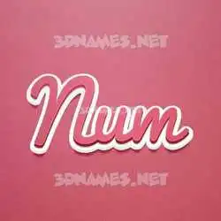 num in Red Scribble style - 3D name wallpaper