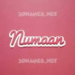 numaan in Red Scribble style - 3D name wallpaper