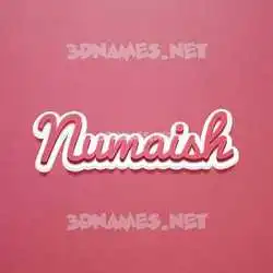 numaish in Red Scribble style - 3D name wallpaper