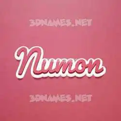 numon in Red Scribble style - 3D name wallpaper