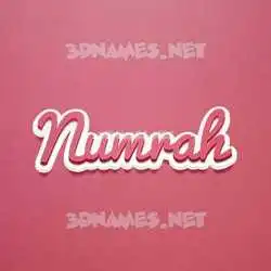 numrah in Red Scribble style - 3D name wallpaper