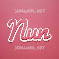 nun in Red Scribble style - 3D name wallpaper