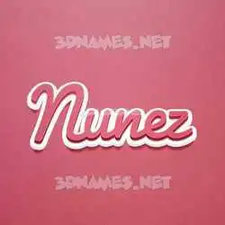 nunez in Red Scribble style - 3D name wallpaper