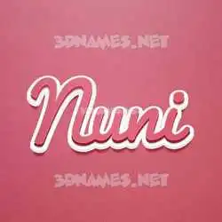 nuni in Red Scribble style - 3D name wallpaper