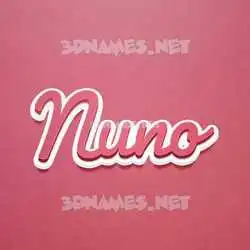 nuno in Red Scribble style - 3D name wallpaper