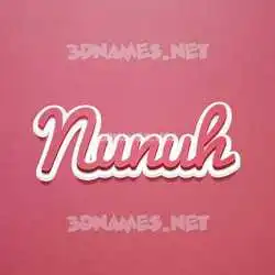 nunuh in Red Scribble style - 3D name wallpaper