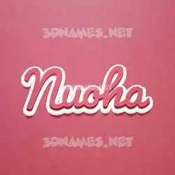 nuoha in Red Scribble style - 3D name wallpaper