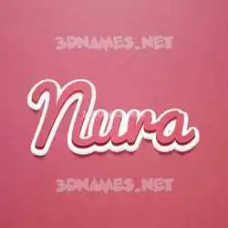 nura in Red Scribble style - 3D name wallpaper