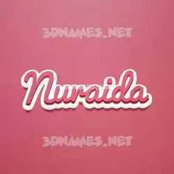 nuraida in Red Scribble style - 3D name wallpaper
