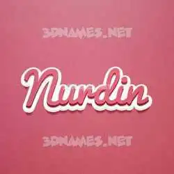 nurdin in Red Scribble style - 3D name wallpaper