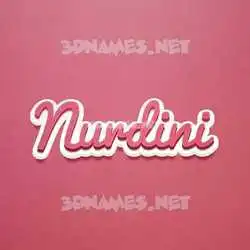 nurdini in Red Scribble style - 3D name wallpaper