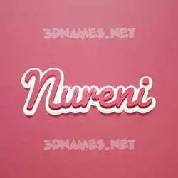 nureni in Red Scribble style - 3D name wallpaper