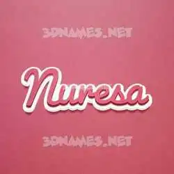 nuresa in Red Scribble style - 3D name wallpaper