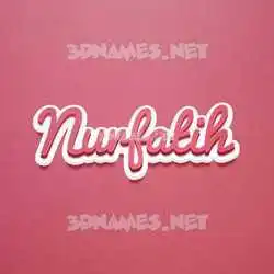 nurfatih in Red Scribble style - 3D name wallpaper