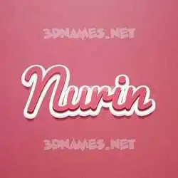 nurin in Red Scribble style - 3D name wallpaper