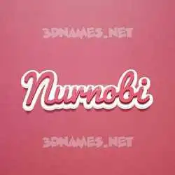 nurnobi in Red Scribble style - 3D name wallpaper