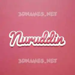nuruddin in Red Scribble style - 3D name wallpaper