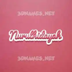 nurulhidayah in Red Scribble style - 3D name wallpaper