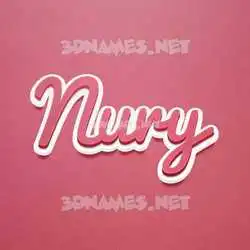 nury in Red Scribble style - 3D name wallpaper