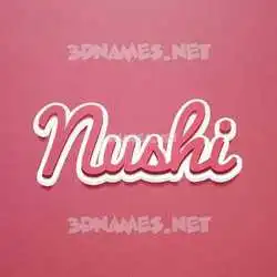 nushi in Red Scribble style - 3D name wallpaper