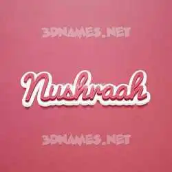 nushraah in Red Scribble style - 3D name wallpaper