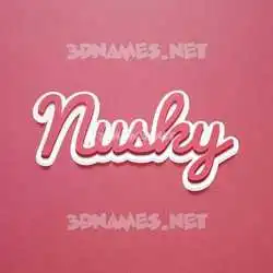 nusky in Red Scribble style - 3D name wallpaper