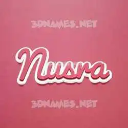 nusra in Red Scribble style - 3D name wallpaper