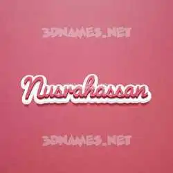 nusrahassan in Red Scribble style - 3D name wallpaper