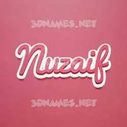 nuzaif in Red Scribble style - 3D name wallpaper