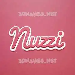 nuzzi in Red Scribble style - 3D name wallpaper