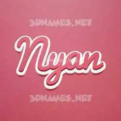 nyan in Red Scribble style - 3D name wallpaper