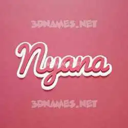 nyana in Red Scribble style - 3D name wallpaper