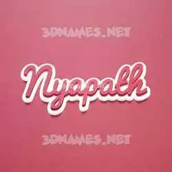 nyapath in Red Scribble style - 3D name wallpaper