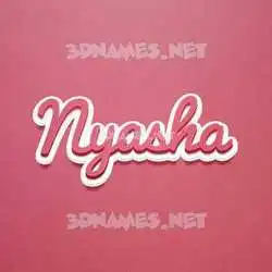 nyasha in Red Scribble style - 3D name wallpaper