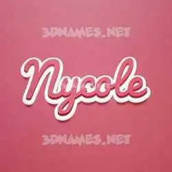 nycole in Red Scribble style - 3D name wallpaper