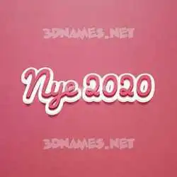nye 2020 in Red Scribble style - 3D name wallpaper
