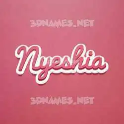 nyeshia in Red Scribble style - 3D name wallpaper