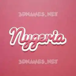 nygeria in Red Scribble style - 3D name wallpaper